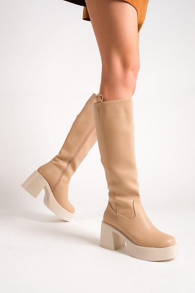 Modabuymus Καθημερινές μπότες Mostar Ten Matte Thick Platform με τακούνι