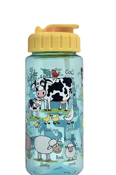 Tyrrell Katz Straw Flask / Drinker 400ml Farmyard // Farm Animals