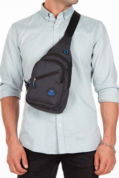 Newish Unisex Linen Fabric Waterproof Bag, Cross Strap Shoulder And Chest Bag, Body Bag, Black Color