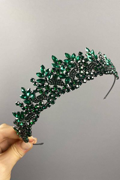 Hobigram Green Selur Leaf Model Henna and Bridal Crown – Crown, Crystal Stone, Stylish Model, Bridal Crown – Crown – Crown