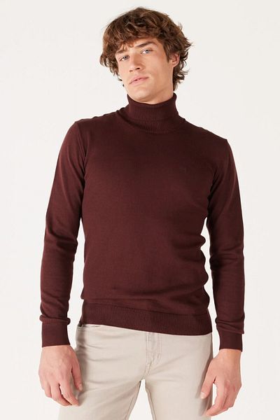 WRANGLER Turtleneck Red Men's 100% Cotton Sweater W8D42PH45