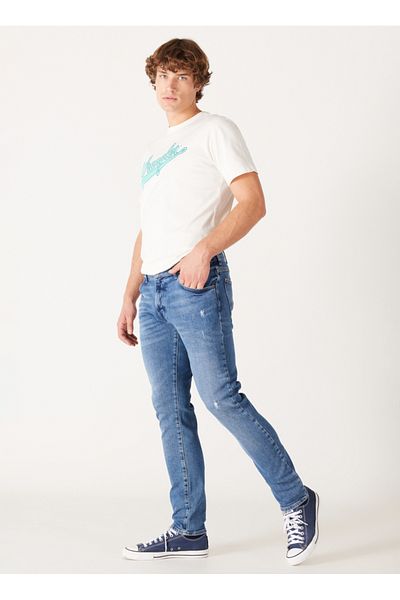 WRANGLER Low Waist Slim Fit Herren-Jeanshose W18S033Z91 Larston Jeanshose