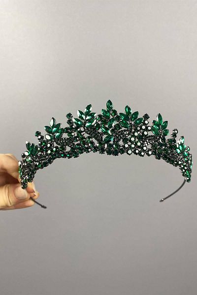 Hobigram Green Selur Leaf Model Henna and Bridal Crown – Crown, Crystal Stone, Stylish Model, Bridal Crown – Crown – Crown