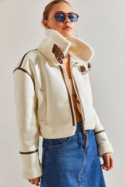 Bianco Lucci Γυναικείο Laminated Μακρύ Παλτό με Σωληνώσεις