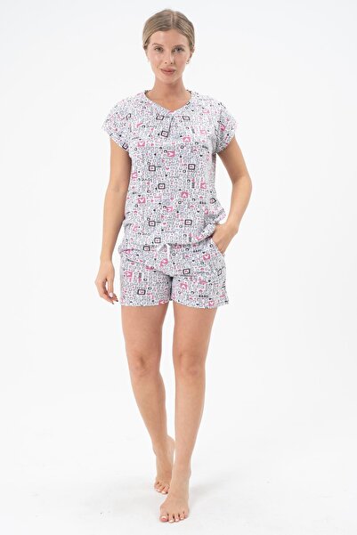 Rich Women's Pajamas Set Shorts T-Shirt Homewear 100% Cotton