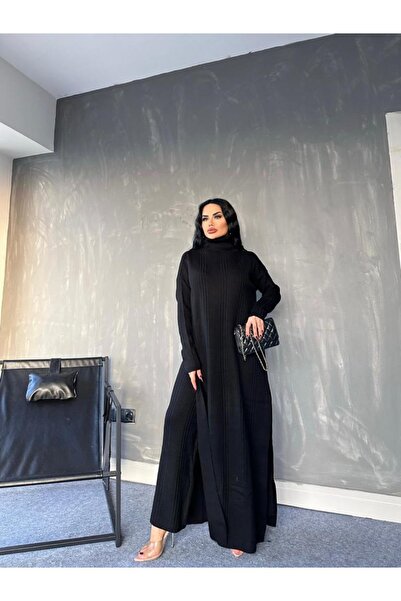 MAY MARA بدلة نسائية مريحة ذات ياقة سلحفاة مع بنطلون