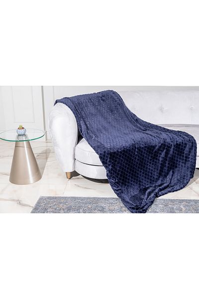 MEYHOME Wellsoft TV Blanket 150x200 cm (Baklava Pattern), dark blue