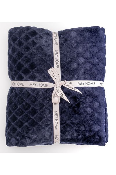 MEYHOME Wellsoft TV Blanket 150x200 cm (Baklava Pattern), dark blue