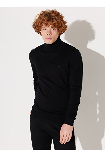 Lee Turtleneck Regular Fit Black Men's Sweater L83CKF01 Turtleneck Knitwear