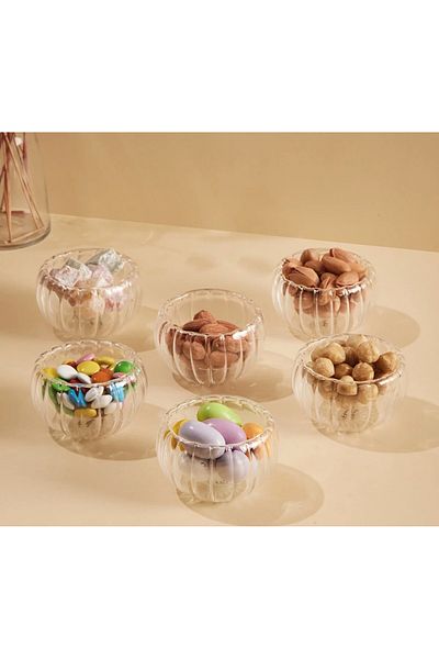 M Mimoza Park 6 Pieces Double Walled Sauce Bowl with Twists / Snack Bowl / Appetizer