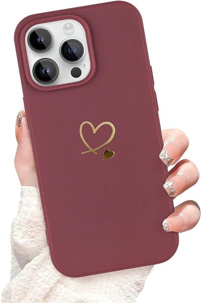 GAGA ELEKTRONİK Sweet Heart Pattern Design Soft Silicone Shockproof Protective Case for iPhone 14 Pro Max