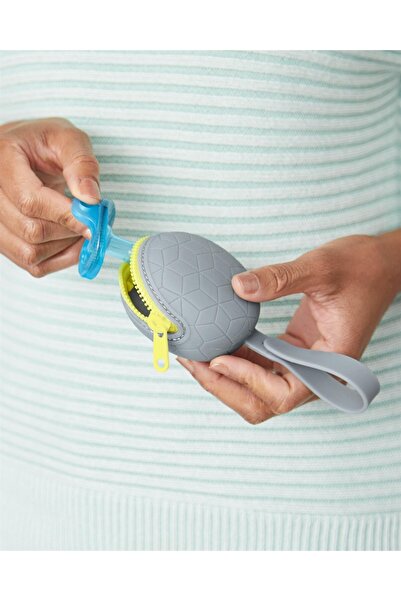 Skip Hop Grab and Go Silicone Pacifier Holder, Gray, 500125