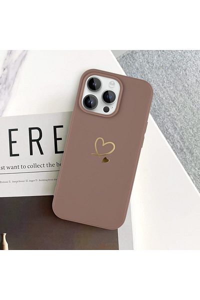 GAGA ELEKTRONİK Sweet Heart Pattern Design Soft Silicone Shockproof Protective Case for iPhone 14 Pro Max