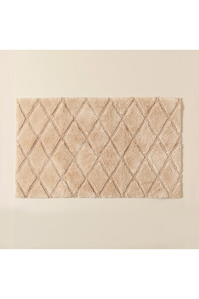 Chakra Tufted Diamond Banyo Paspası 40x60 Bej