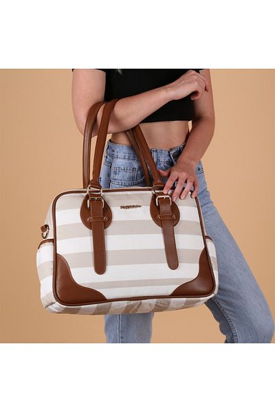 MY Collection M&Y Collection 7030 Zebra Mother Baby Leather Care Bag Mink