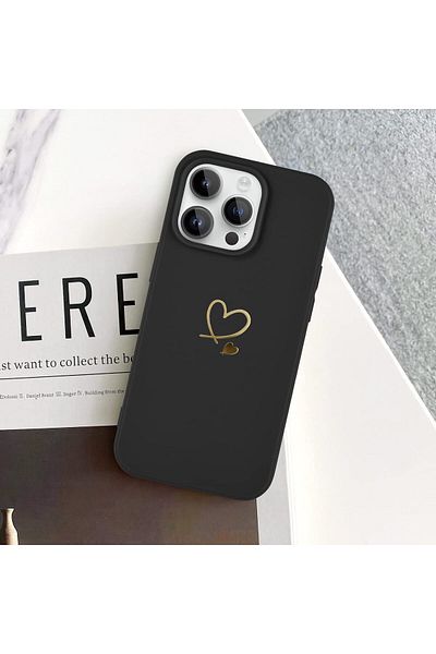 GAGA ELEKTRONİK Sweet Heart Pattern Design Soft Silicone Shockproof Protective Case for iPhone 14 Pro Max