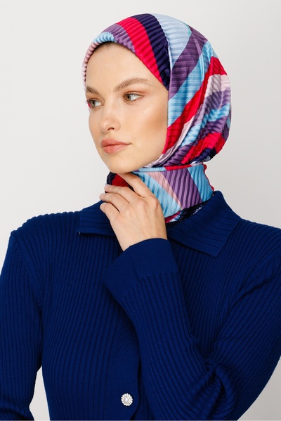 Mooncorn Φουλάρι με πλισέ μοτίβο λεβάντας Akra