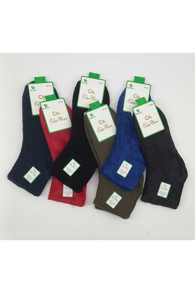 shefox 6 чифта дамски къси чорапи Calze More Bamboo Reverse Terry Зимни чорапи
