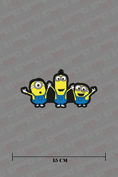 STİCKERCI BEY Minyonlar Renkli Baskılı Sticker Seti Otomobil - Motosiklet - B...