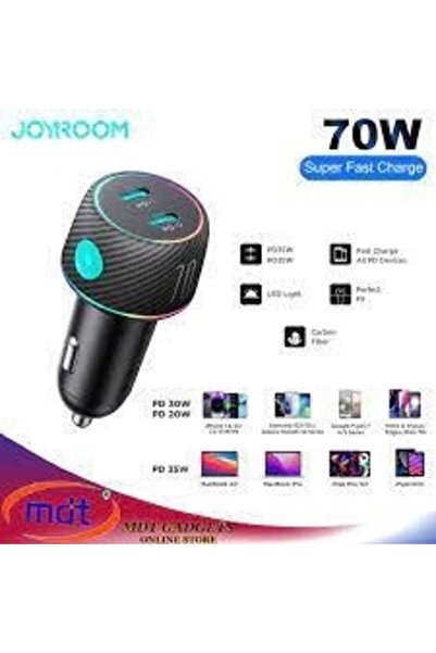 Joyroom 70w Çift Pd Çok Renkli Araç Şarj Cihazı Çakmaklık