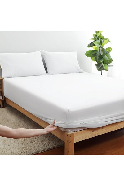 INTER Z Plain Cotton Satin Fitted Sheet Set (3 Different Sizes)