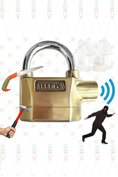 Uniquem Alarmlı Tüm Motosikletlere Uyumlu Motosiklet Asma Kilit Bakır 110 Des...