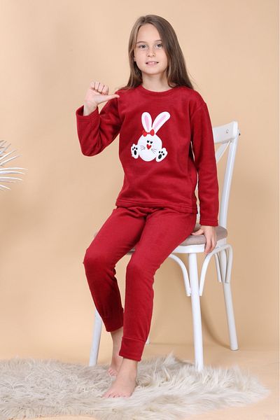 PİJAMMA Girl's Figured Fleece Pajama Set