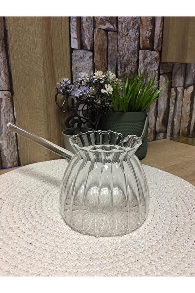 Genel Markalar Isıya Dayanıklı Cam Cezve 400 ml Alevli Ateşe Dayanıklı