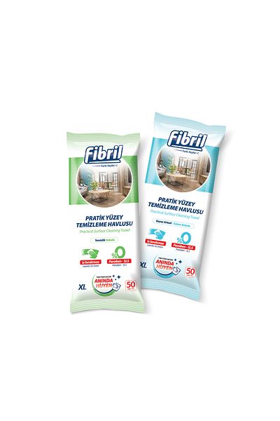 Fibril Surface Cleaning Towel White Vinegar Soap and Cleaning Scented 6 X 50 (Total 300 Sheets)