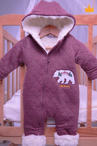 Babyhola Velsoft Jumpsuit Girl Boy Baby Hooded Quilted Winter Outer Jumpsuit 12519