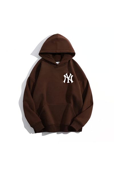 LA GULER New York Printed Oversize Hoodie 3 thread Sardon Cotton Fabric Women-Men Unisex