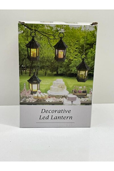 Ünsal store Led Işıklı Dekoratif Fener Siyah