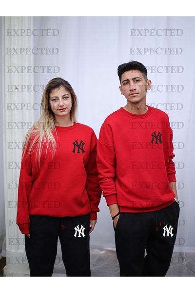EXPECTED Dear Couple Combination Top and Bottom Printed Tracksuit Set - 3 Yarns