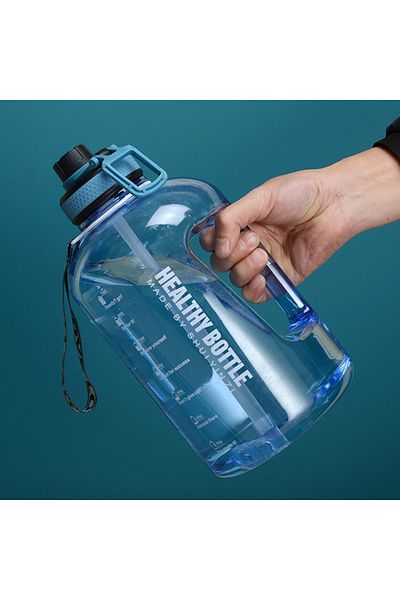 Kamardey 2200 ml Capacity Motivational Water Bottle - Bpa Free, BLUE Color Sports Water Bottle