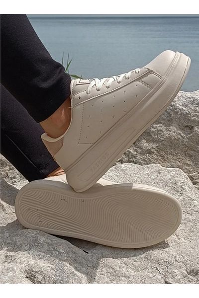 Ayakkabı Ülkesi Darkstep 156 Orthopedic Ecru Skin Casual Women's Sports Shoes