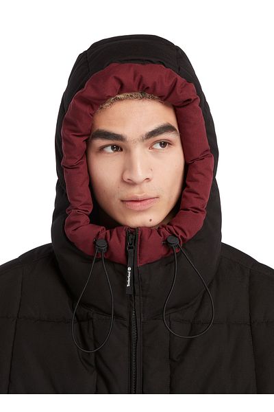Timberland Ανδρικό παλτό με κουκούλα μαύρο Puffer - TB0A6JUDDY91_Pullover