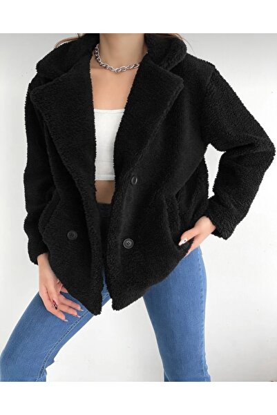 nathia outdoors Palton de pluș cu patru nasturi Palton cardigan fără căptușeală