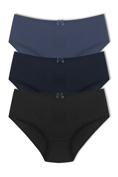 HNX Βαμβακερό 3τμχ Ψηλόμεσο Plus Size Basic Γυναικείο Σλιπ