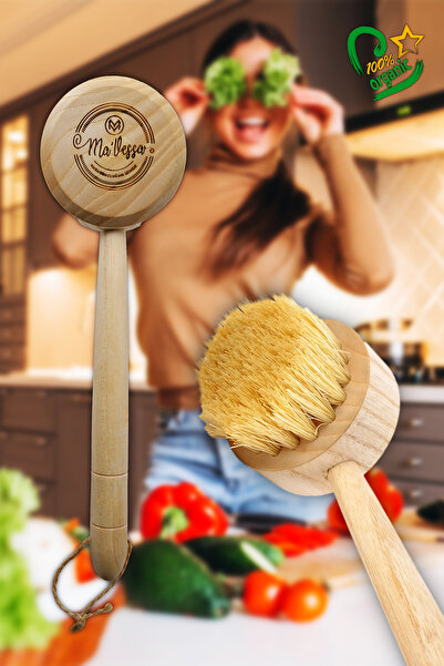 Ma'Vessa Perie pentru legume și fructe și vase, 100% din lemn natural, vegană