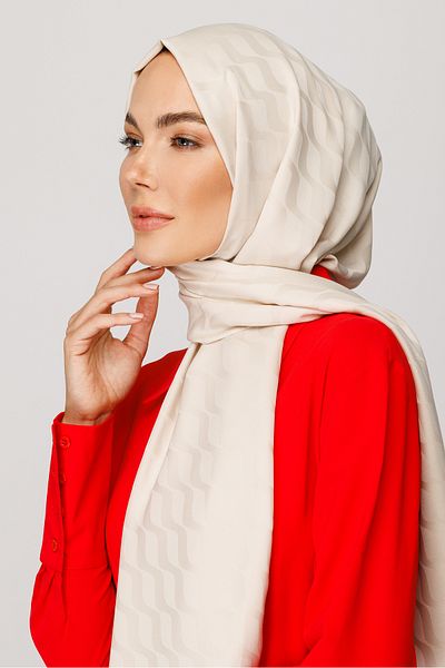 Mooncorn Wave Pattern Silky Jacquard Shawl
