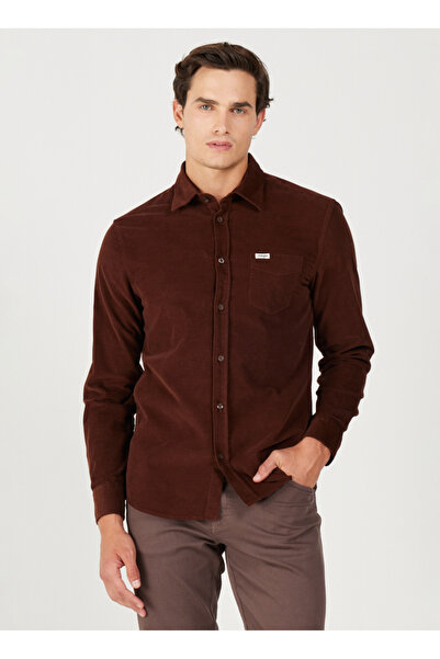 WRANGLER Kahve Erkek Gömlek W5A14AH44 Tek Cep Gömlek