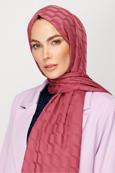 Mooncorn شال جاكار حريري بنمط مموج