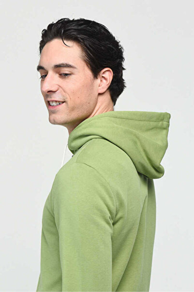 UCLA Hılgard Зелений чоловічий світшот - з капюшоном і блискавкою, з принтом, стандартний крій