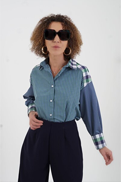 Zelish My Sister Πράσινο Μικτό Καρό Πουκάμισο