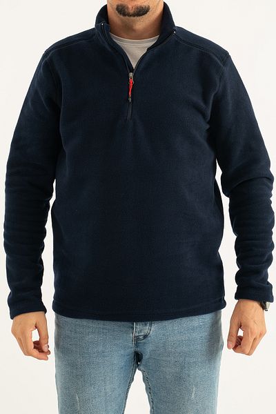 REYNARD Ανδρικό φούτερ με μπλέ Navy Standard Fit Anti-Pilling που δεν μπορεί να μουτζουρώσει με μισό φερμουάρ Fleece