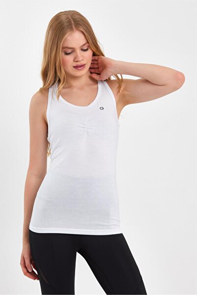 GRAB Αμάνικο Λευκό Μπλουζάκι