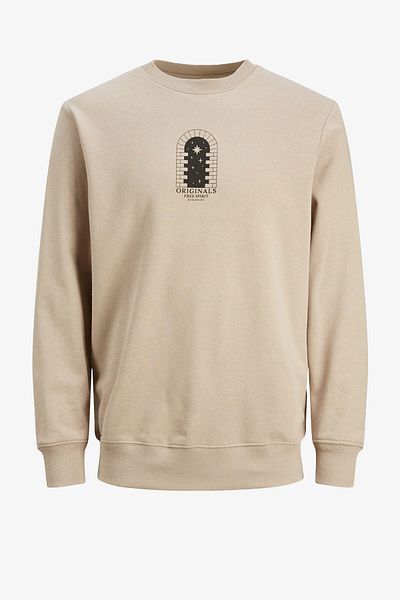 Jack & Jones Мъжки суитшърт Jordestiny Sweat Crew Neck Tg, кафяв, 12243615 - Кафяв