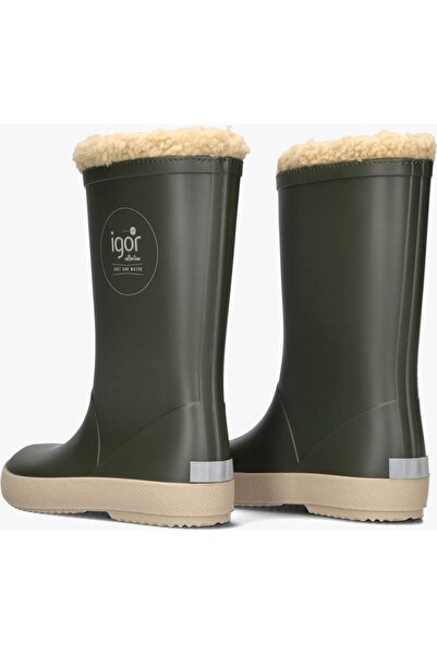 IGOR Unisex Children's Furry Khaki Rain Snow Boots SPLASH DK BORREGUITO