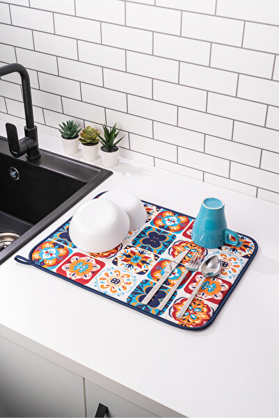 HOMELKA Printex Bulaşık Matı Süper Emici Bulaşık Kurutma Örtüsü 45x36cm Katla...