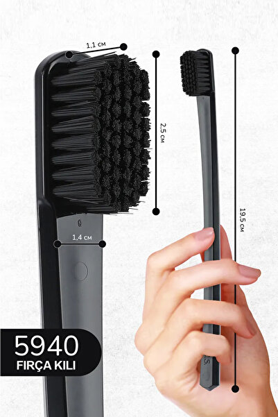 R.O.C.S. Rocs Pro Black 5940 Adet Kıl Içeren Soft Diş Fırçası - 2 Adet Siyah-mavi